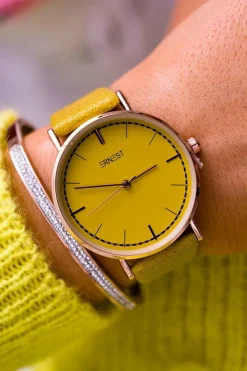 Discount Ernest Damski Zegarek Żółty Belven