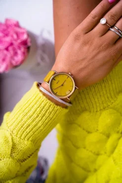 Discount Ernest Damski Zegarek Żółty Belven