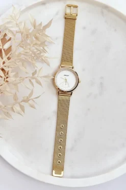 Zegarki>Ernest Damski Zegarek Złoty Fermm - Biała Tarcza