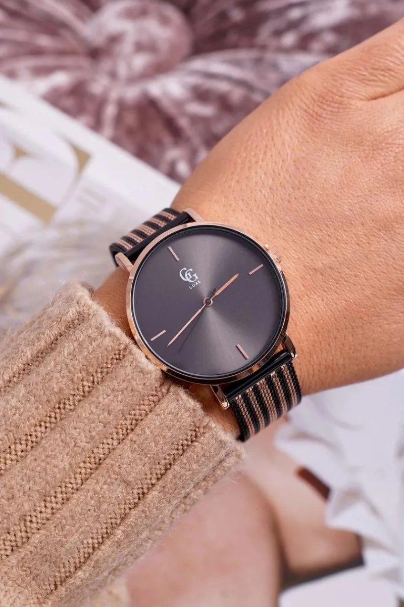 Zegarki>GG Luxe Damski Zegarek Czarny Fiber