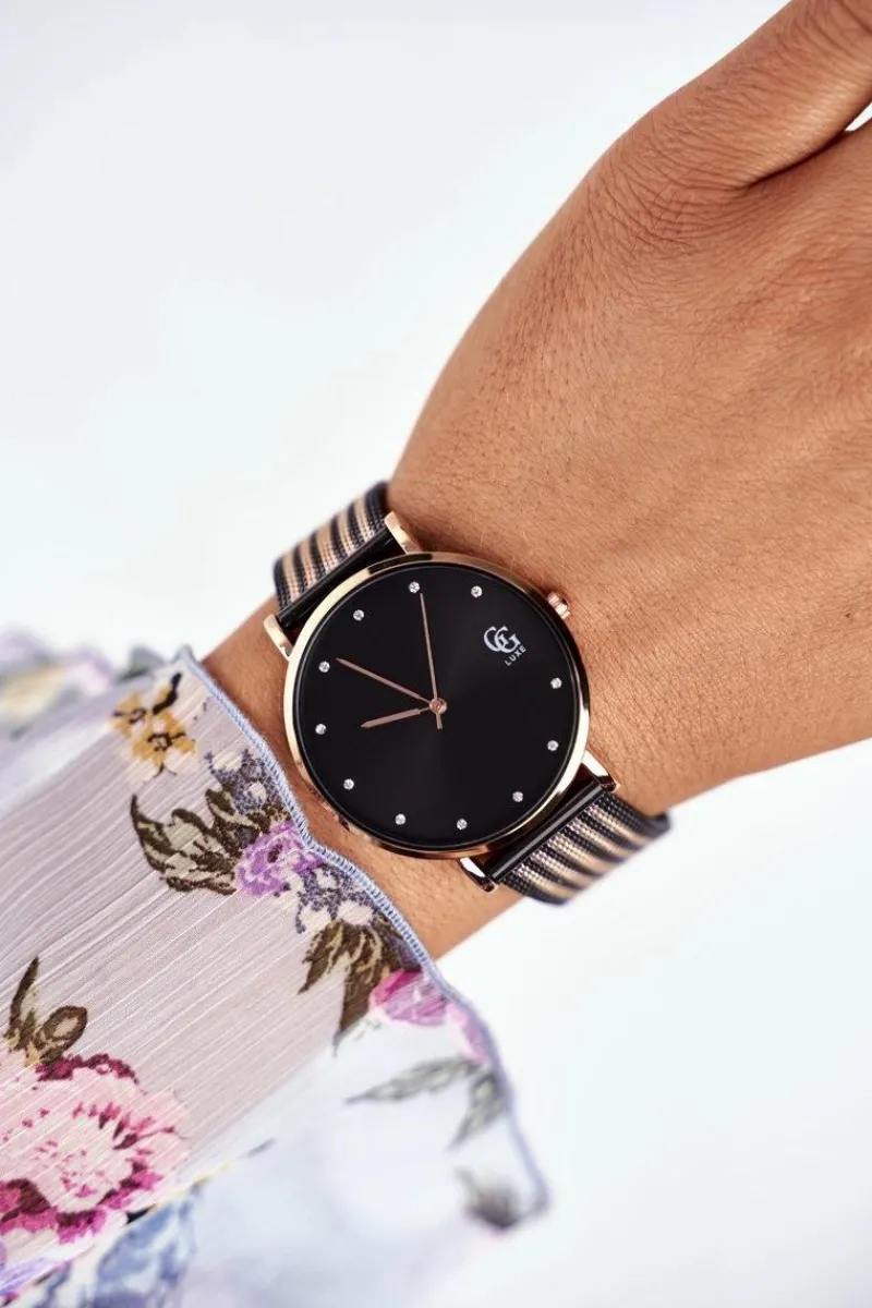 Zegarki>GG Luxe Damski Zegarek Czarny Bransoleta Exquit