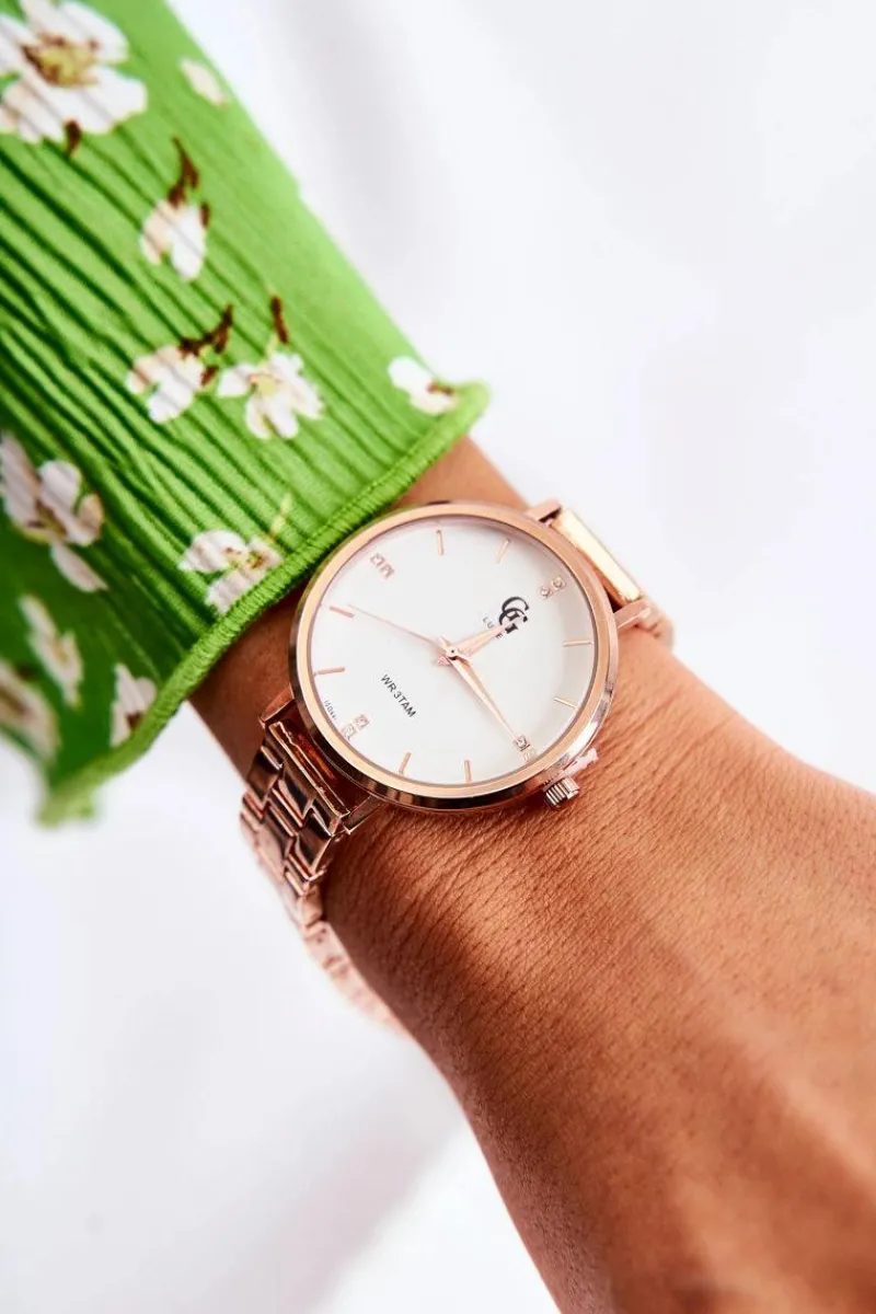 Zegarki>GG Luxe Damski Zegarek Różowe Złoto Z Cyrkoniami