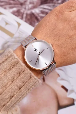 Outlet GG Luxe Damski Zegarek Srebrny Fiber