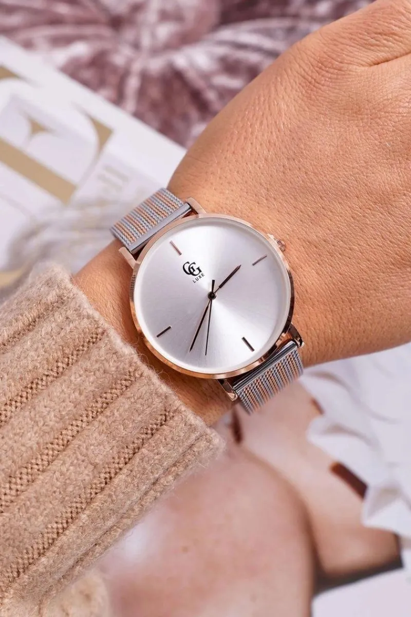 Outlet GG Luxe Damski Zegarek Srebrny Fiber