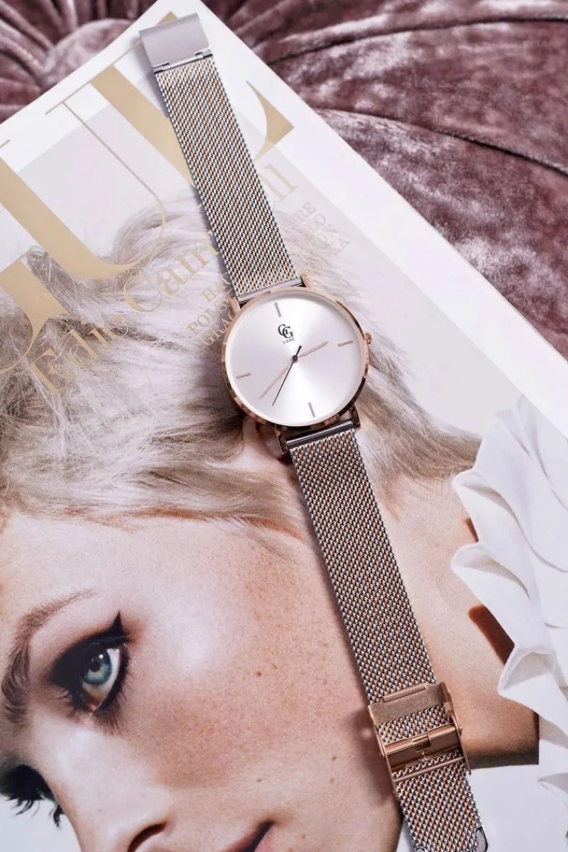 Outlet GG Luxe Damski Zegarek Srebrny Fiber