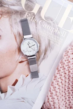 Zegarki>GG Luxe Damski Zegarek Srebrny Biała Tarcza Bemas