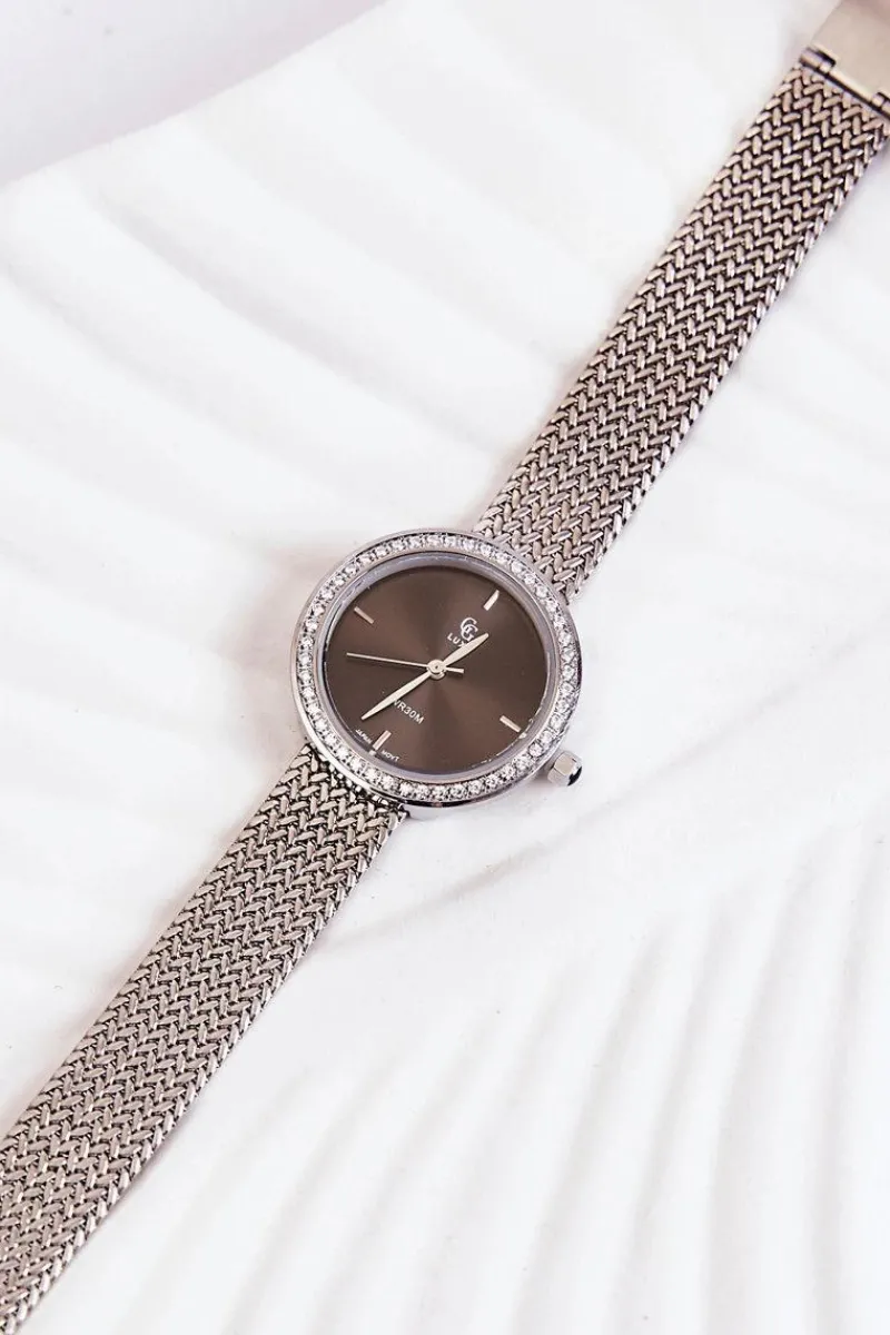 Zegarki>GG Luxe Damski Zegarek Srebrny Z Srebrną Tarcza