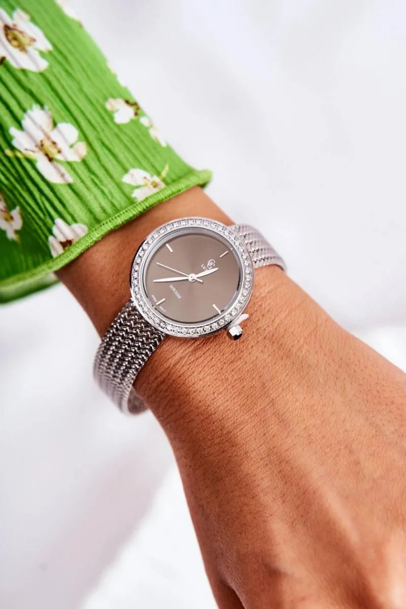 Zegarki>GG Luxe Damski Zegarek Srebrny Z Srebrną Tarcza