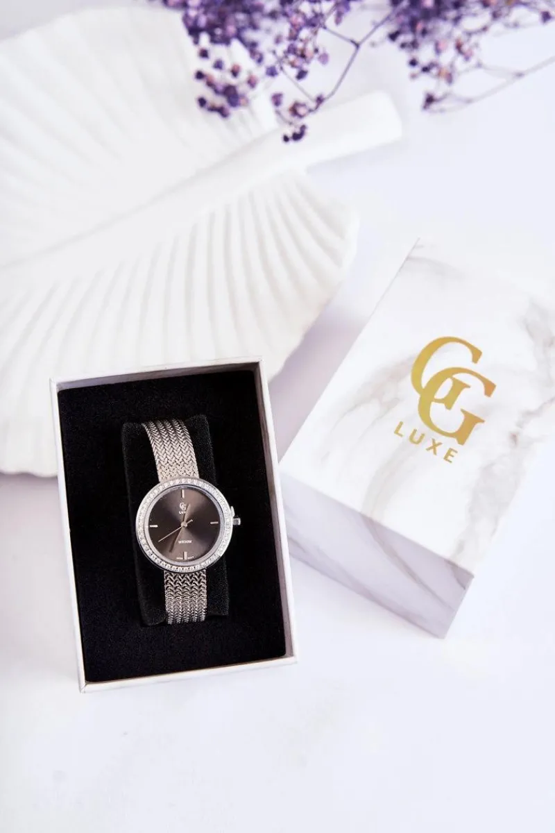 Zegarki>GG Luxe Damski Zegarek Srebrny Z Srebrną Tarcza