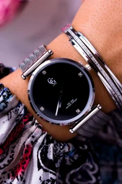 Online GG Luxe Damski Zegarek Szeroka Bransoleta Srebrny Vivena