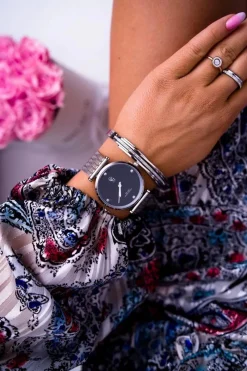 Online GG Luxe Damski Zegarek Szeroka Bransoleta Srebrny Vivena