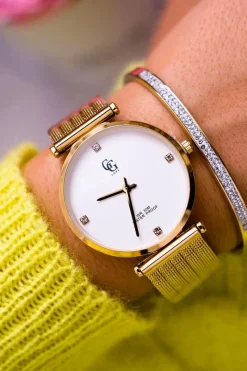 GG Luxe Damski Zegarek Szeroka Bransoleta Złoty Vivena