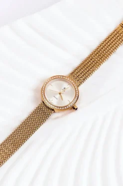 New Damski Zegarek Złoty Z Srebrną Tarcza Zegarki