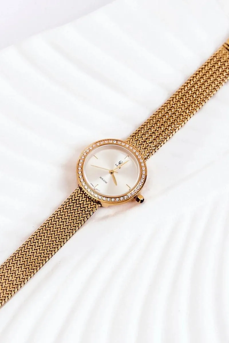 New Damski Zegarek Złoty Z Srebrną Tarcza Zegarki