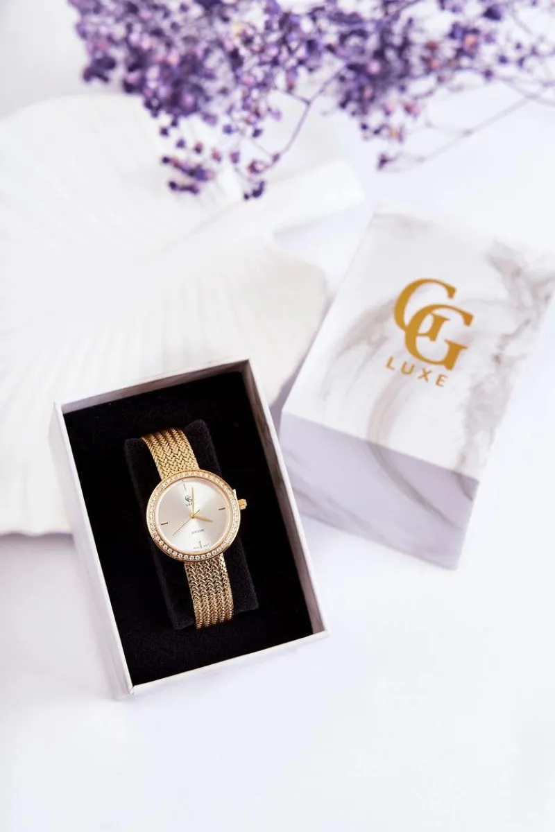 New Damski Zegarek Złoty Z Srebrną Tarcza Zegarki