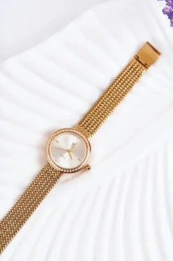 New Damski Zegarek Złoty Z Srebrną Tarcza Zegarki