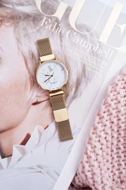 Zegarki>GG Luxe Damski Zegarek Złoty Biała Tarcza Bemas