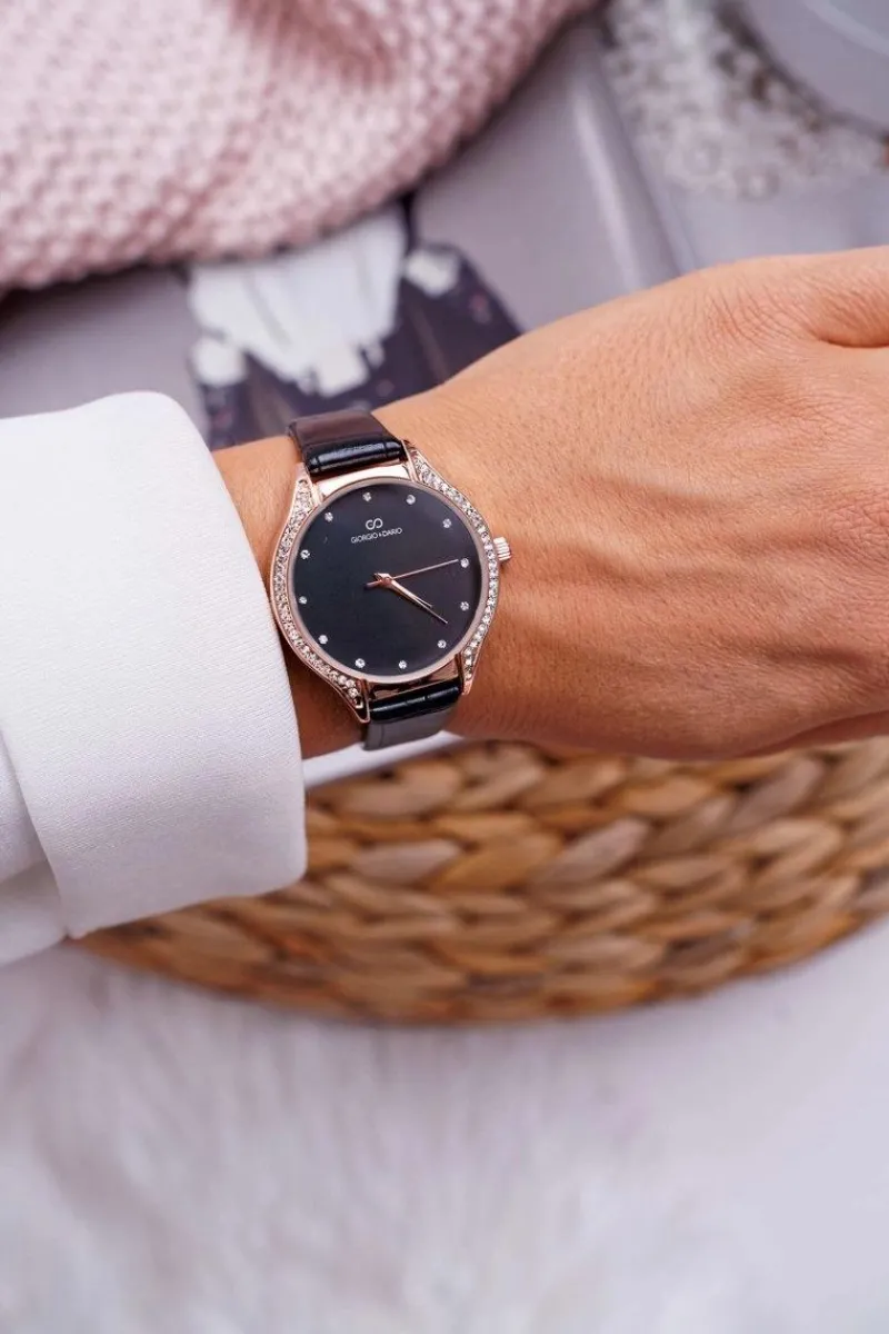 Zegarki>Giorgio&Dario Damski Zegarek Giorgio & Dario z Cyrkoniami Czarny Prime