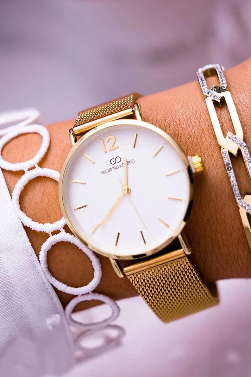 Clearance Damski Zegarek Giorgio & Dario Złoty Evera Zegarki