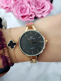 Zegarki>Giorgio&Dario Damski Zegarek Giorgio & Dario Złoty Duża Czarna Tarcza Debby