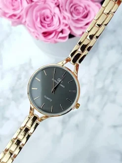 Zegarki>Giorgio&Dario Damski Zegarek Giorgio & Dario Złoty Duża Czarna Tarcza Debby