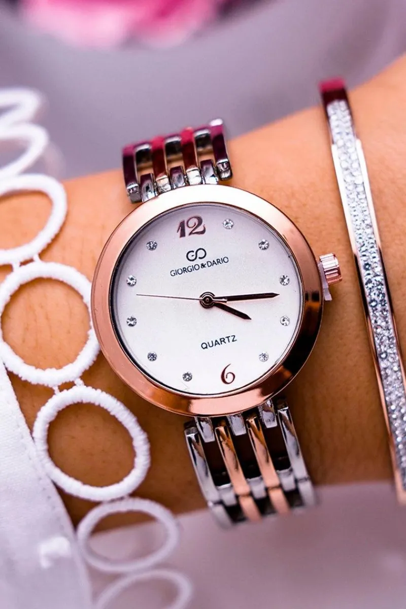 Discount Damski Zegarek Giorgio & Dario Srebrno Miedziany Fargin Zegarki