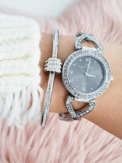 Best Damski Zegarek Giorgio & Dario Z Cyrkoniami Emrat Srebrny Zegarki