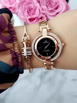 Sale Giorgio&Dario Damski Zegarek Giorgio & Dario Z Cyrkoniami Get Różowe Złoto