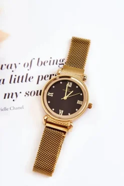 Best Damski Zegarek Giorgio & Dario Z Bransoletą Na Magnes Złoto-Czarny Zegarki