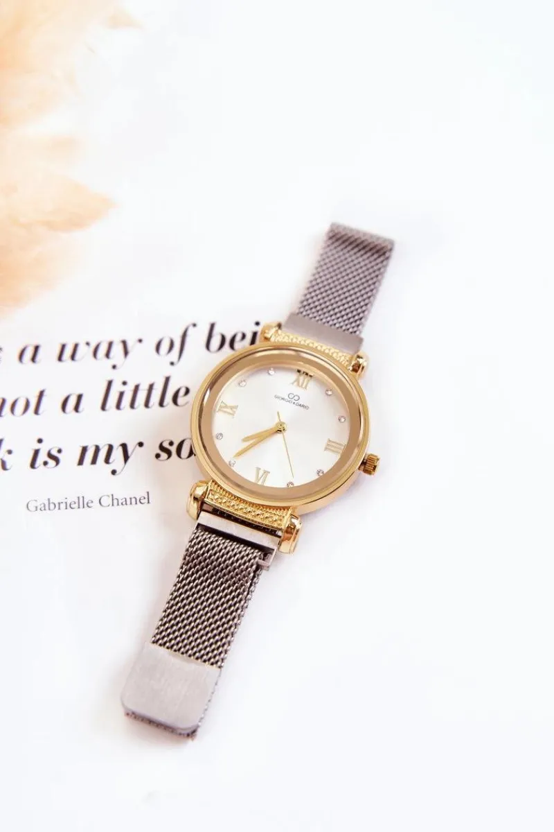 Damski Zegarek Giorgio & Dario Z Bransoletą Na Magnes Srebrno-Złoty Zegarki