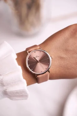 Best Damski Zegarek Różowe Złoto Rosie Zegarki