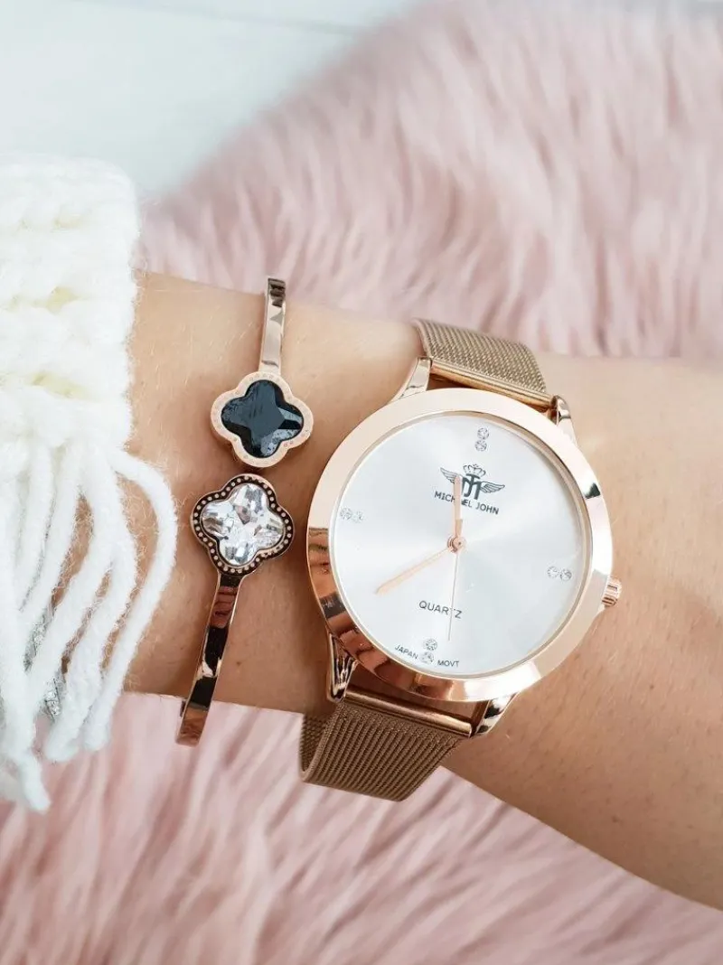 New Damski Zegarek Ferri Różowe Złoto Zegarki