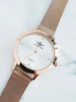 New Damski Zegarek Ferri Różowe Złoto Zegarki