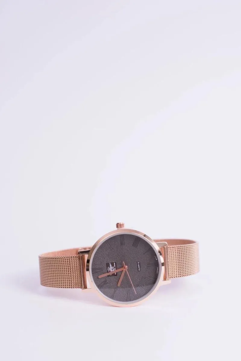 Hot Michael John Damski Zegarek Elis Różowe Złoto / Szara Tarcza