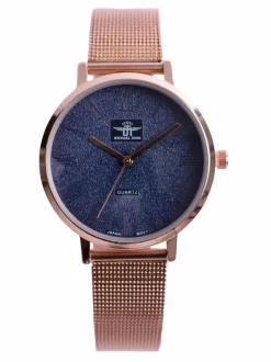 Sale Michael John Damski Zegarek Elis Różowe Złoto / Granatowa Tarcza