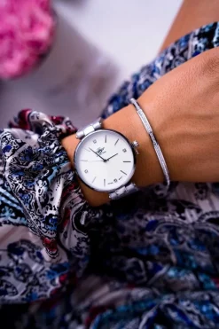 Hot Michael John Damski Zegarek Srebrny Narsen