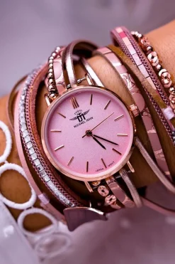 Hot Michael John Damski Zegarek Owijany Różowy Lanell