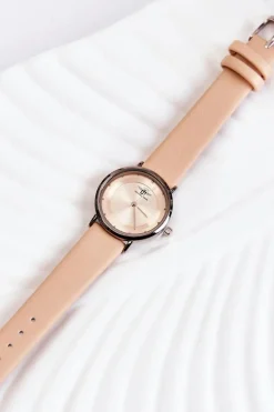 Discount Damski Zegarek Paule Srebrno-Beżowy Zegarki