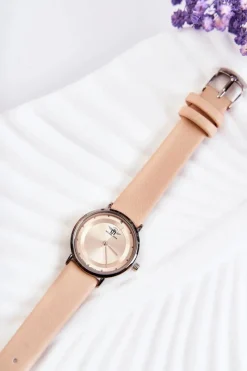 Discount Damski Zegarek Paule Srebrno-Beżowy Zegarki