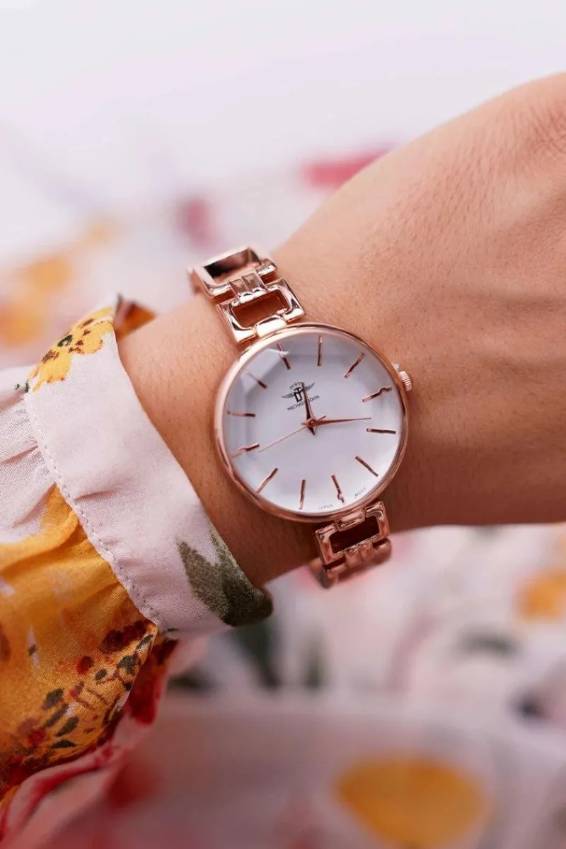 Best Michael John Damski Zegarek Różowe Złoto Drusi