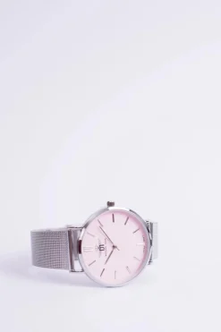 New Michael John Damski Zegarek Florence Srebrno Różowy 40mm