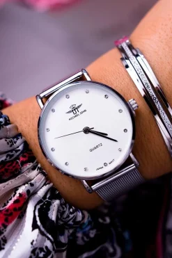 Sale Damski Zegarek Srebrny Dimaha Zegarki