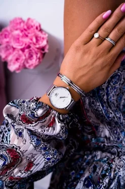 Sale Damski Zegarek Srebrny Dimaha Zegarki