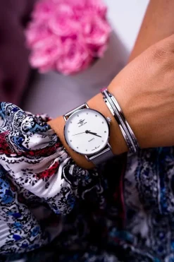 Sale Damski Zegarek Srebrny Dimaha Zegarki