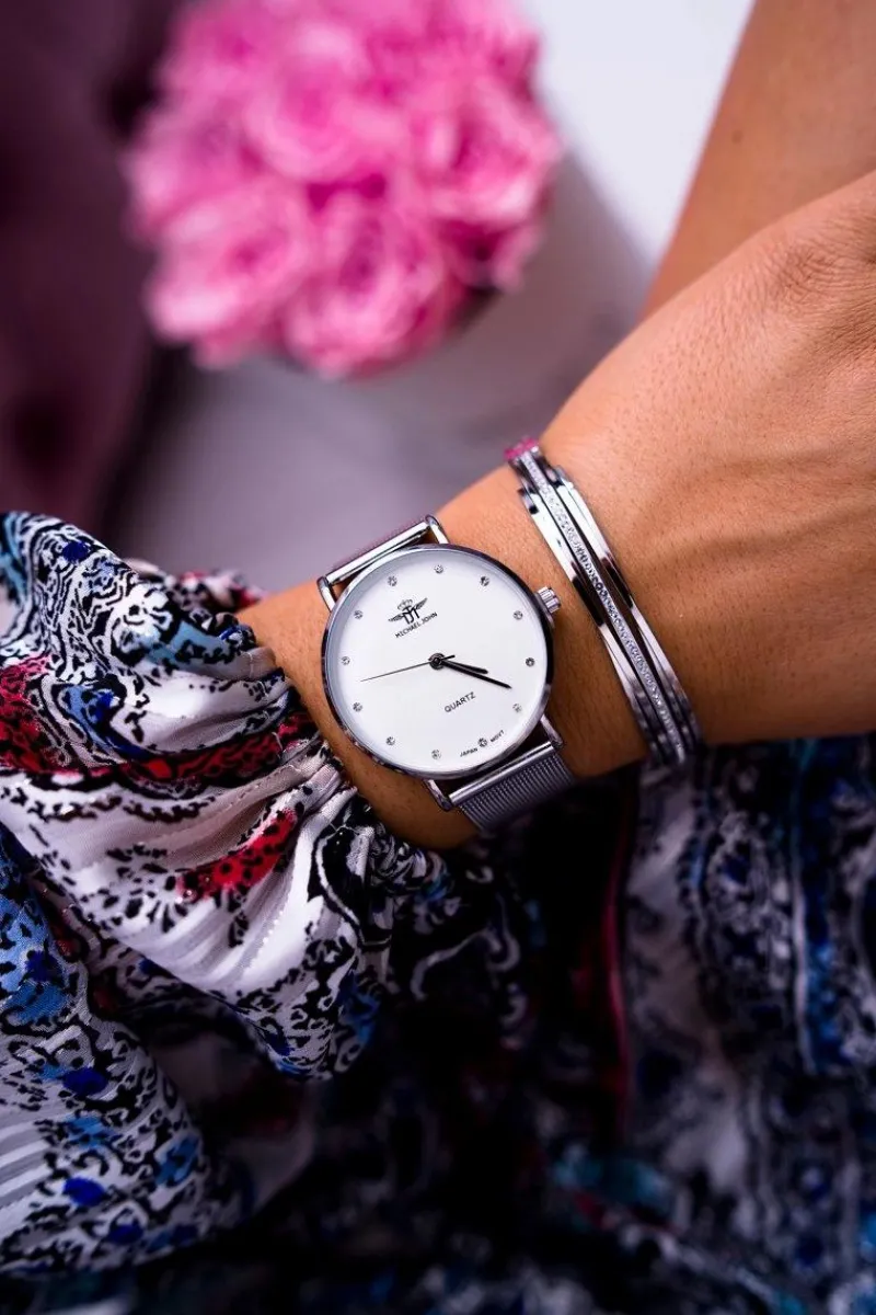 Sale Damski Zegarek Srebrny Dimaha Zegarki