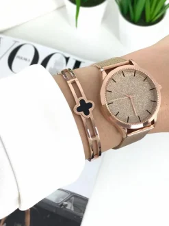 Hot Michael John Damski Zegarek Crux Złoty Brokat