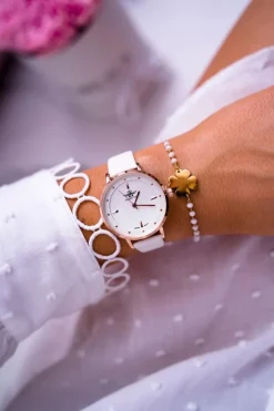 Zegarki></noscript>Michael John Damski Zegarek Biały Skadiara