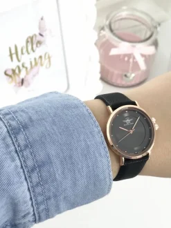 New Michael John Damski Zegarek Paule Czarny