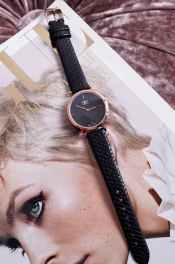 New Damski Zegarek Czarny Snake Glami Zegarki