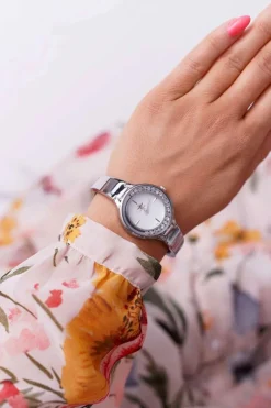 Clearance Damski Zegarek Srebrno Biały Mirava Zegarki